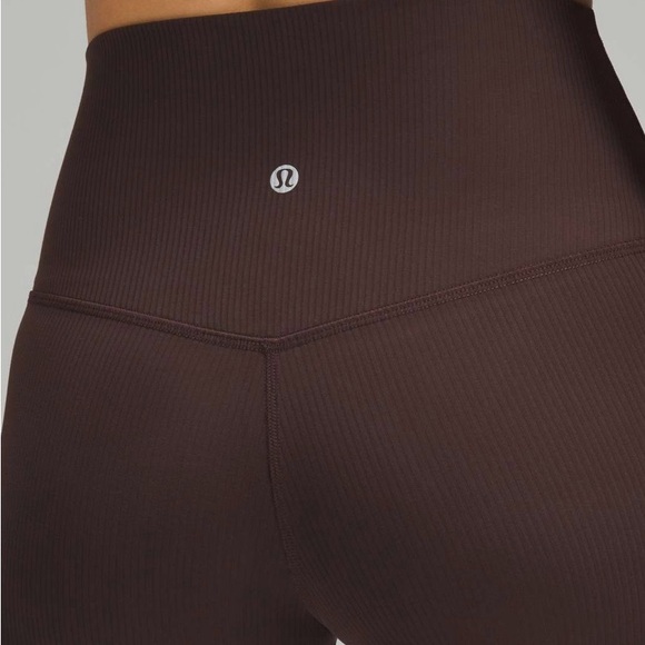EUC Lululemon Align Ribbed High Rise Crop 23” Espresso Size 10 - Picture 5 of 12